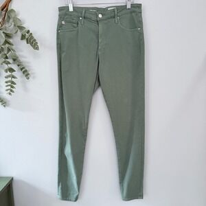 Adriano Goldschmied Jeans Normcore Sage Green Farrah Skinny High Rise Denim 30